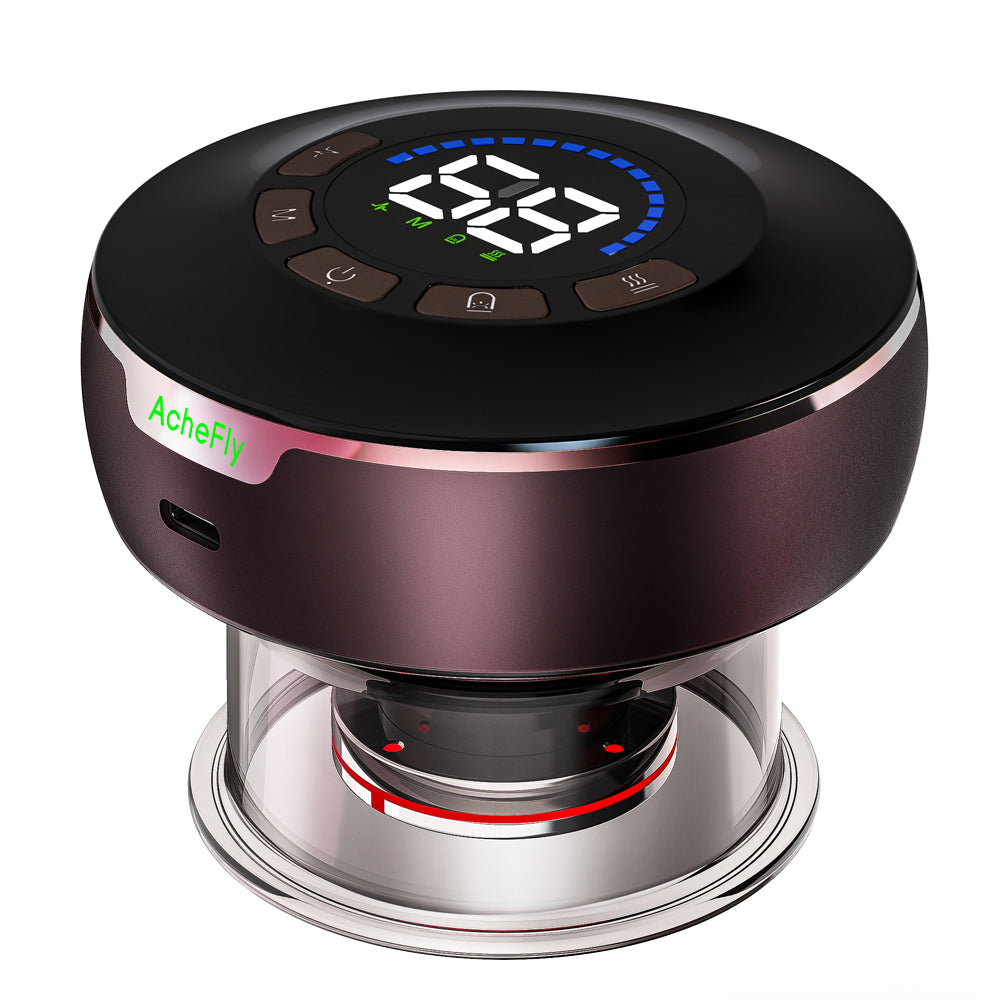 AcheFly Wiederaufladbarer, kleiner, multifunktionaler elektrischer Gua-Sha-Schabemassager – Gerät für Physiotherapie, Gesichtsbehandlung und intelligentes Klopfen