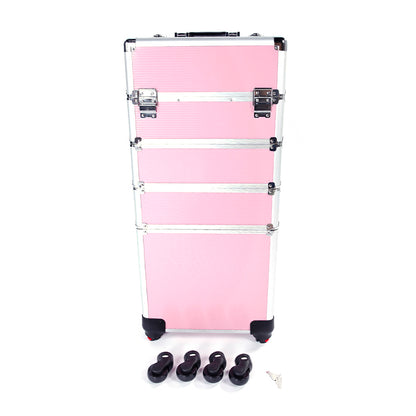 4-in-1 Aluminiumlegierung – Trolley, Beauty-Koffer, Kosmetikkoffer, Stickerei-Box