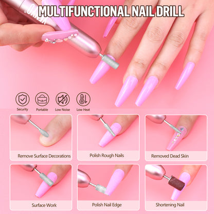 Acryl-Nagelset – Dip-Powder-Nagelset mit Nagelfräser und UV-Licht, 20 Farben Schnell­trocknendes Pulver, Set mit Basis- & Überlack sowie Aktivator – Nagel-Dip-Powder-Set für French Nails, Reparaturen & DIY-Nageldesigns