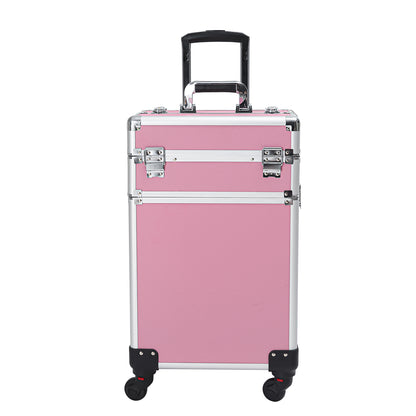4-in-1 Aluminiumlegierung – Trolley, Beauty-Koffer, Kosmetikkoffer, Stickerei-Box